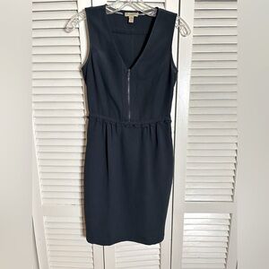 Burberry Brit Tallulah Sleeveless V Neck Zip Bodice Dark Blue Dress Sz. 2